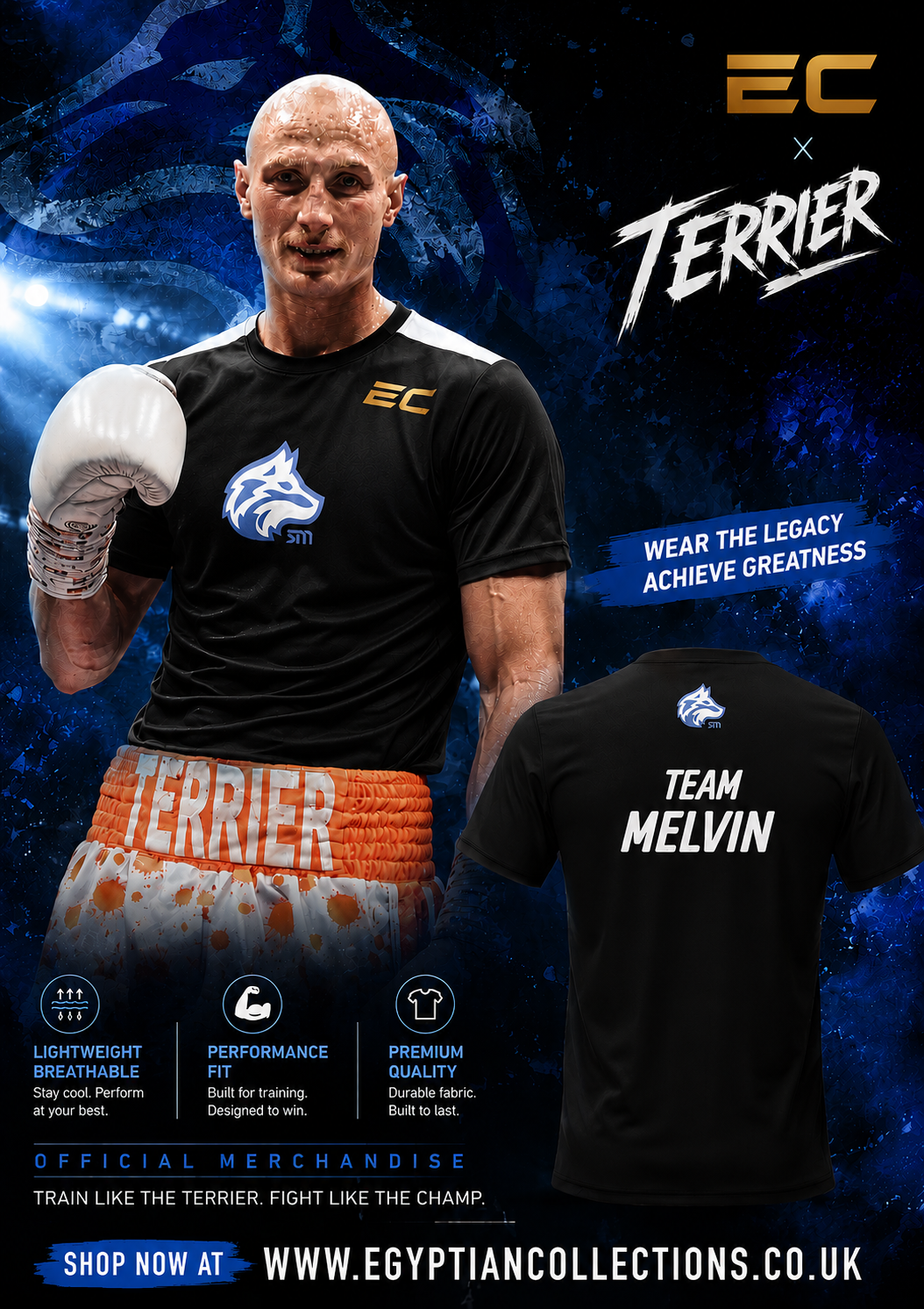 Official Team Melvin Black Terrier Fans T-Shirt