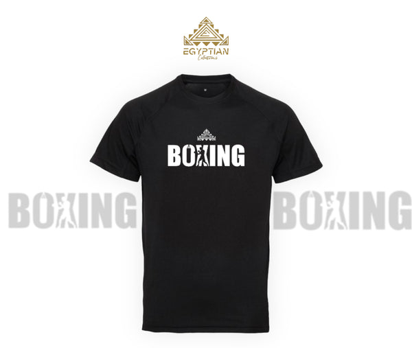 Egyptian Boxing Training Performance Black And White T-Shirt