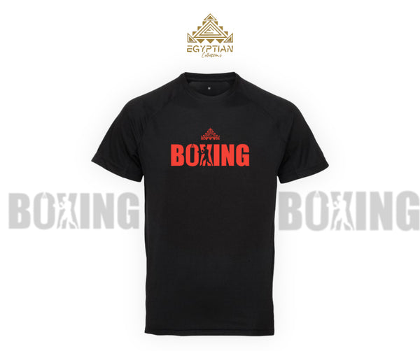 Egyptian Boxing Training Performance Red And Black T-Shirt