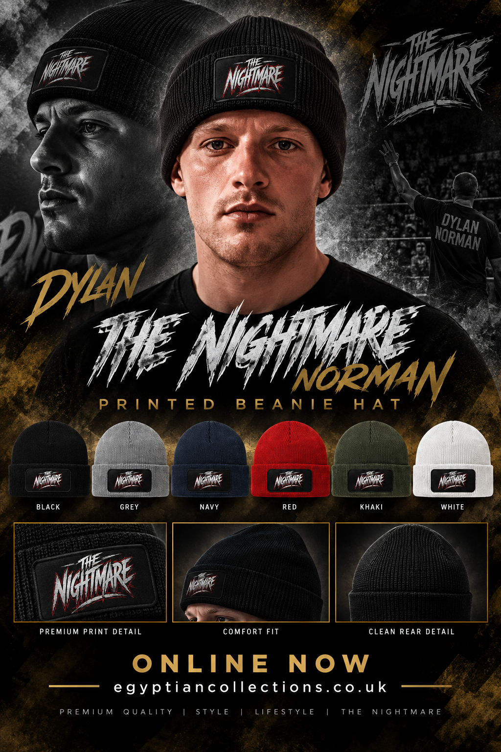 Official Dylan The Nightmare Norman Printed Patched Beanie Hat