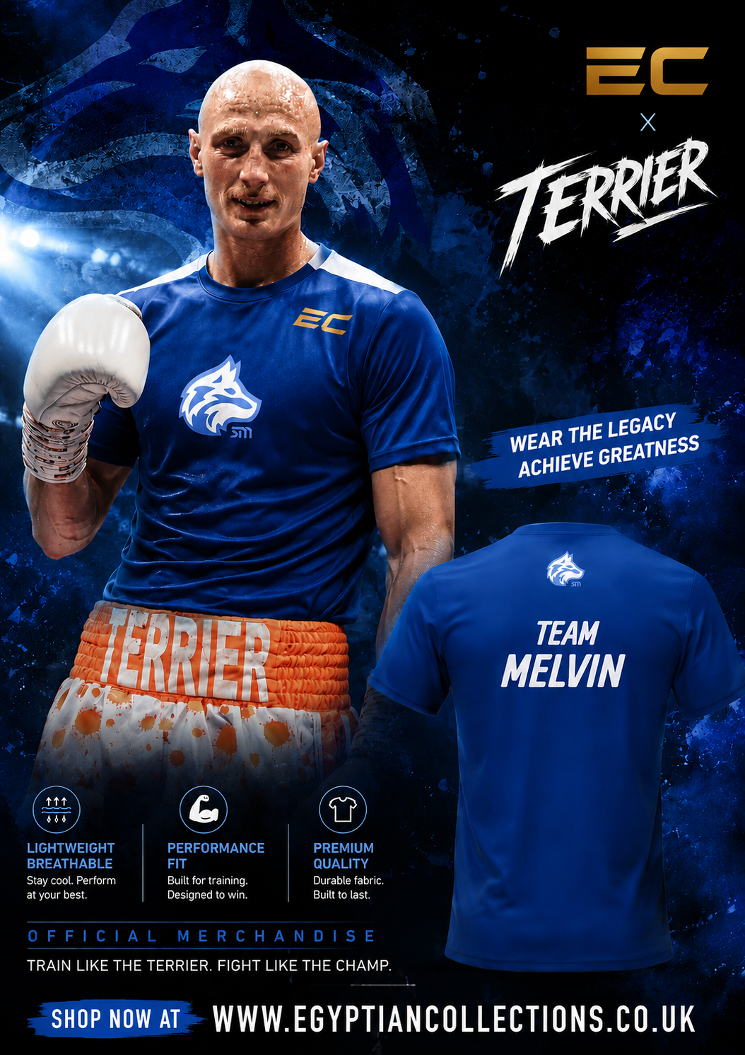 Official Team Melvin Royal Blue Terrier Fans T-Shirt