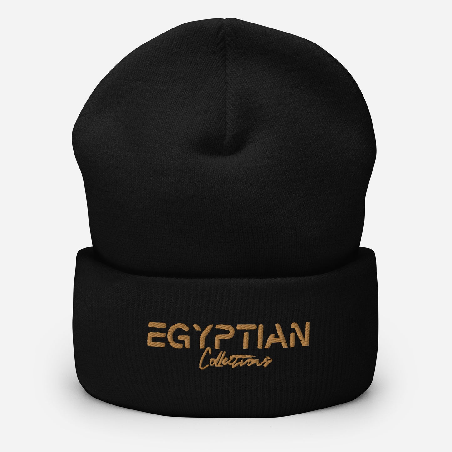 NEW IN Egyptian Gold Embroidered Signature Cuffed Beanie