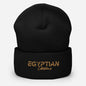 NEW IN Egyptian Gold Embroidered Signature Cuffed Beanie