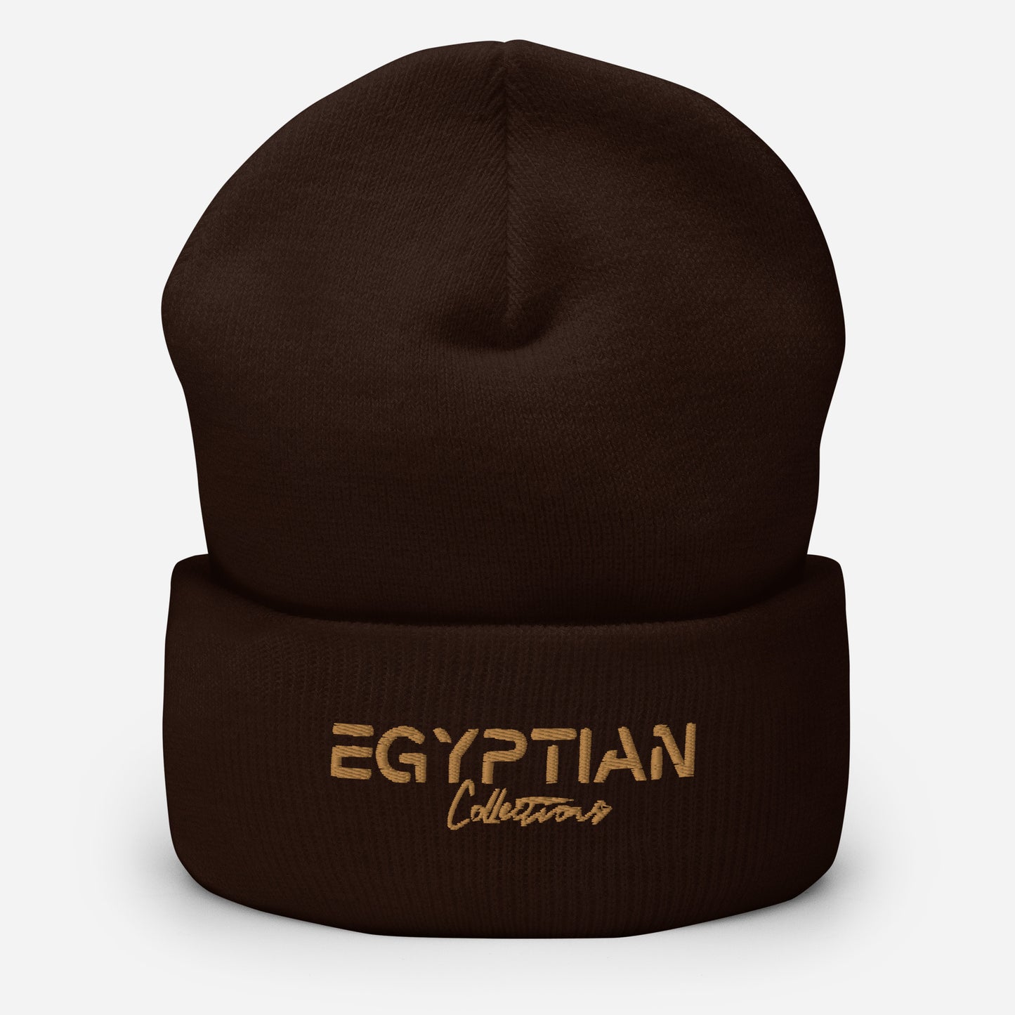 NEW IN Egyptian Gold Embroidered Signature Cuffed Beanie