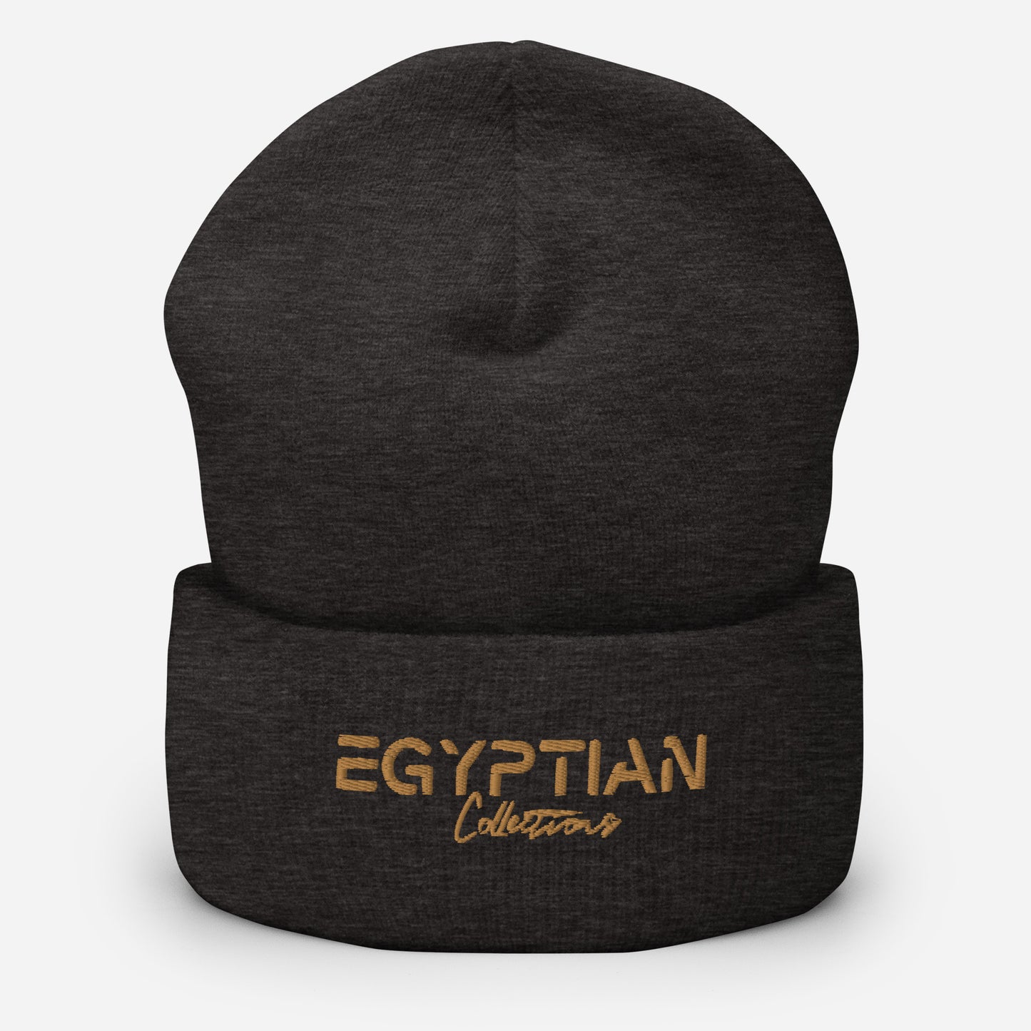 NEW IN Egyptian Gold Embroidered Signature Cuffed Beanie