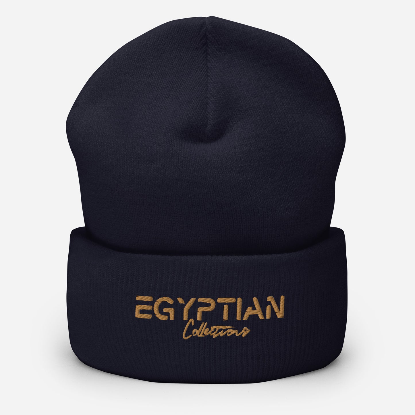 NEW IN Egyptian Gold Embroidered Signature Cuffed Beanie