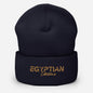 NEW IN Egyptian Gold Embroidered Signature Cuffed Beanie