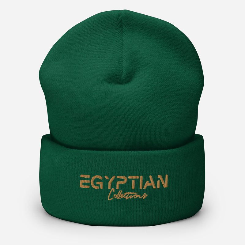 NEW IN Egyptian Gold Embroidered Signature Cuffed Beanie