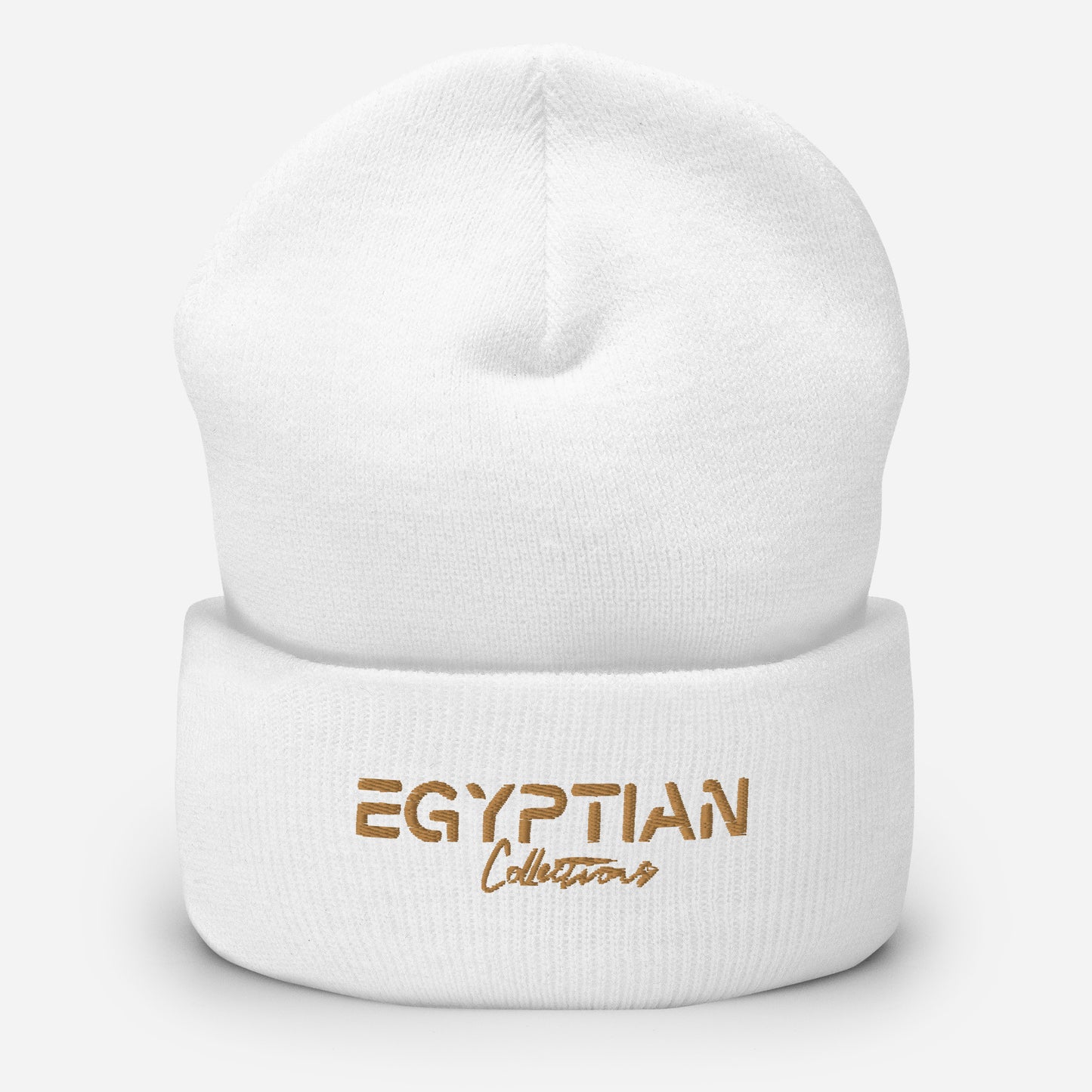 NEW IN Egyptian Gold Embroidered Signature Cuffed Beanie
