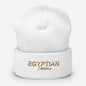 NEW IN Egyptian Gold Embroidered Signature Cuffed Beanie