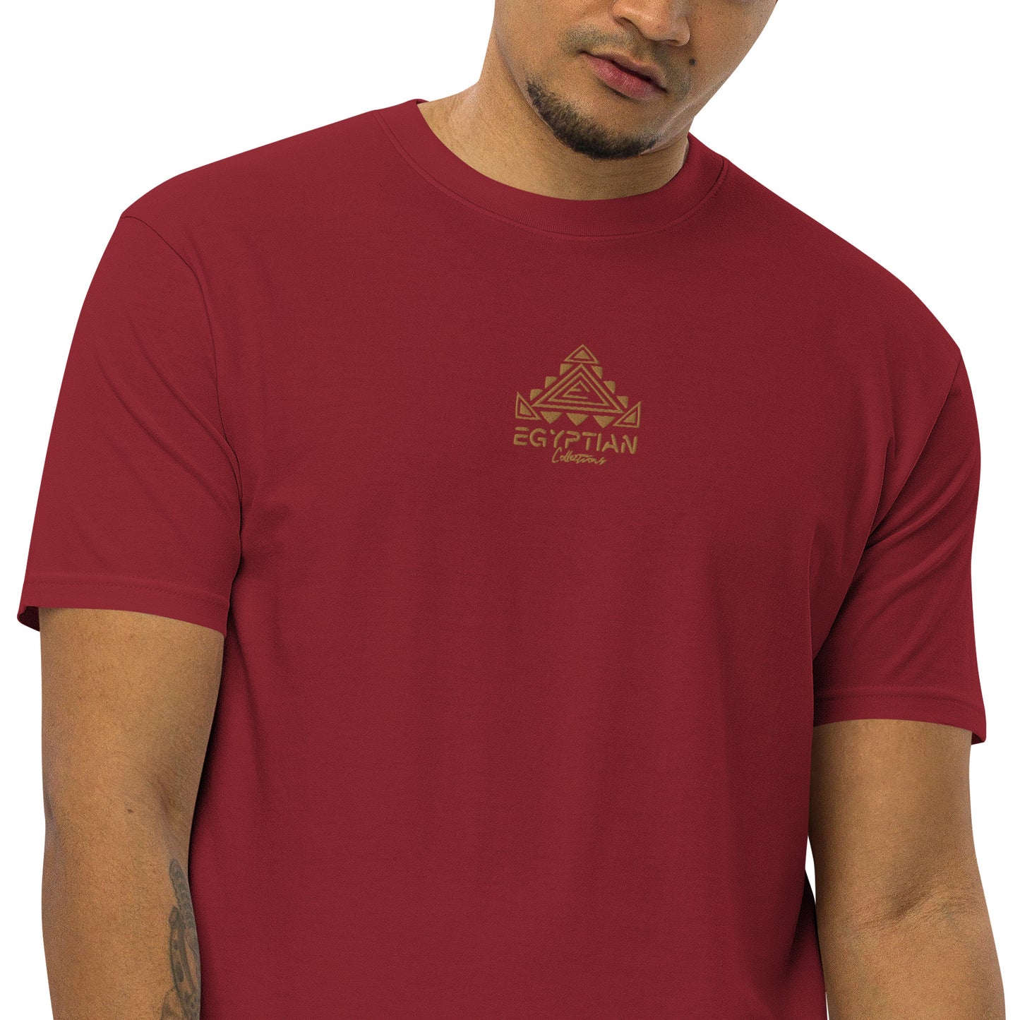 Egyptian Gold Embroidered Men’s premium heavyweight t'shirt