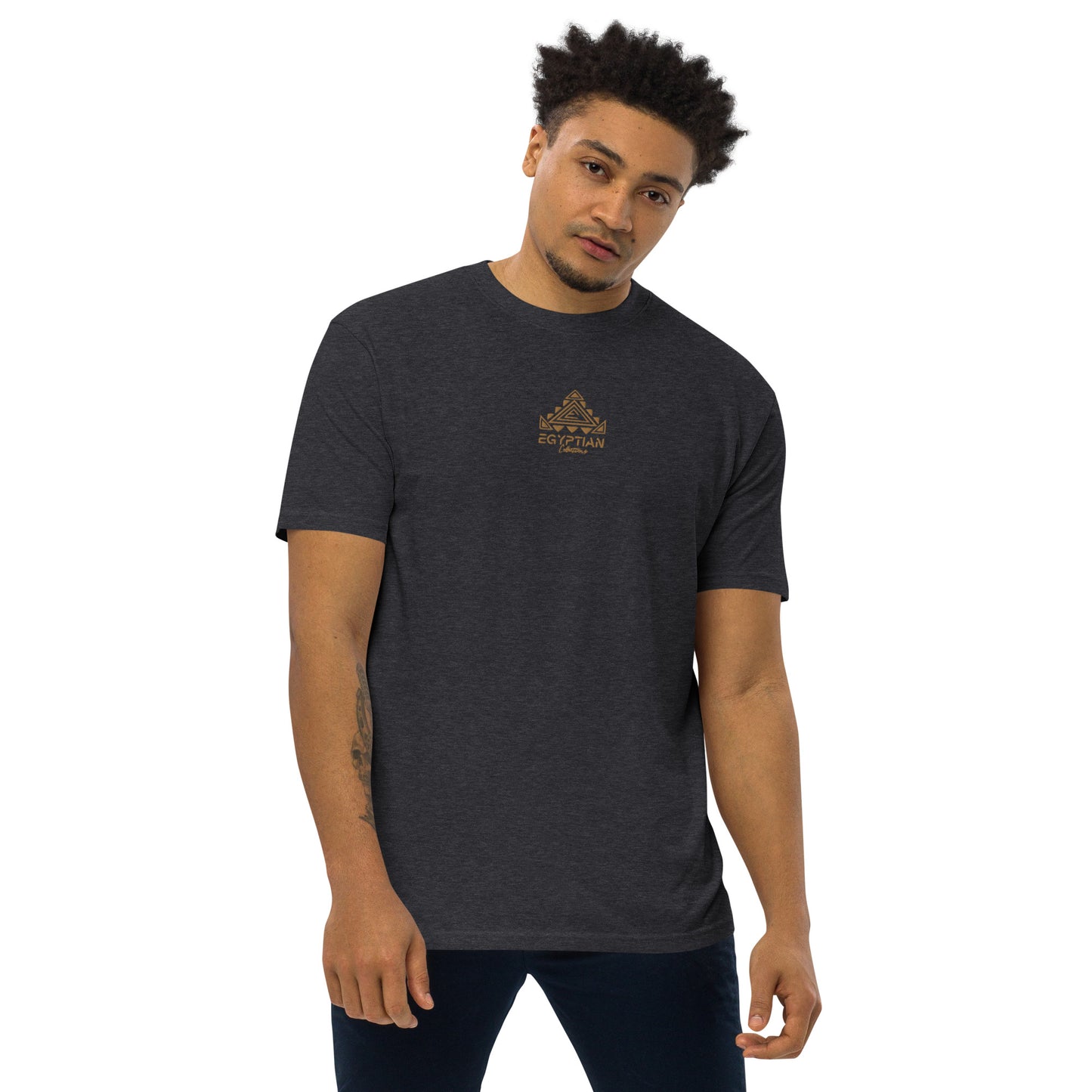 Egyptian Gold Embroidered Men’s premium heavyweight t'shirt